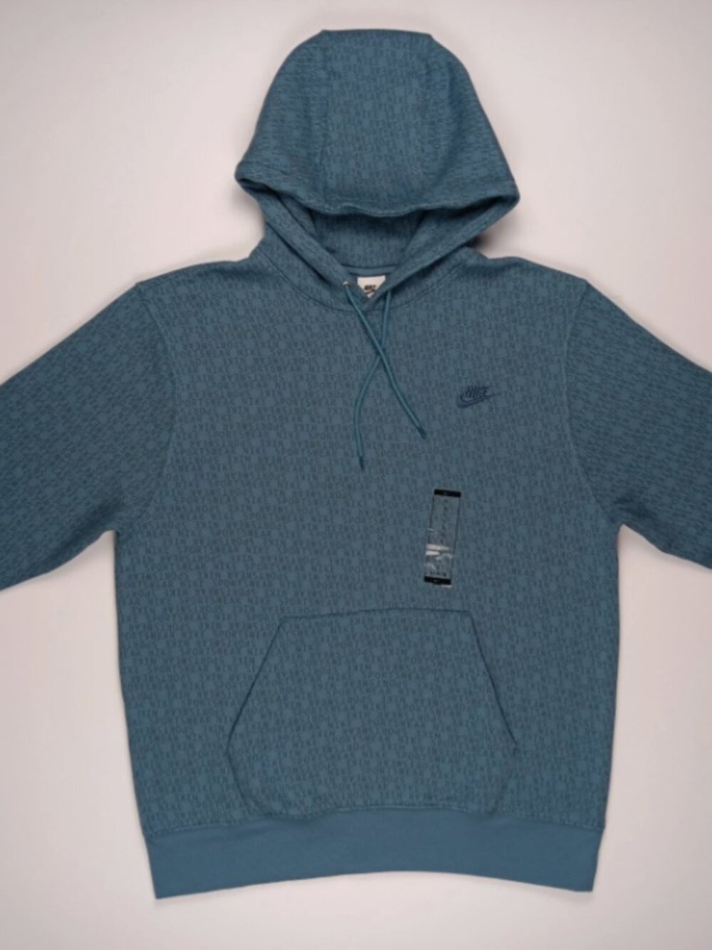 Nike Sportswear Club Fleece Monogram Hoodie Men's Large Blue HV4615-006 NWT